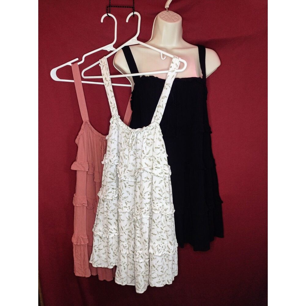 LOT OF 3: Forever 21 Ruffled Tiered Babydoll Mini Dresses - Large